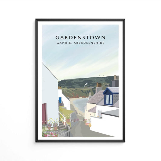 Gardenstown, Aberdeenshire, Scottish Travel Print, Scottish Landscape. Wall Art, Made in Scotland, Giclee Print signed by Artist