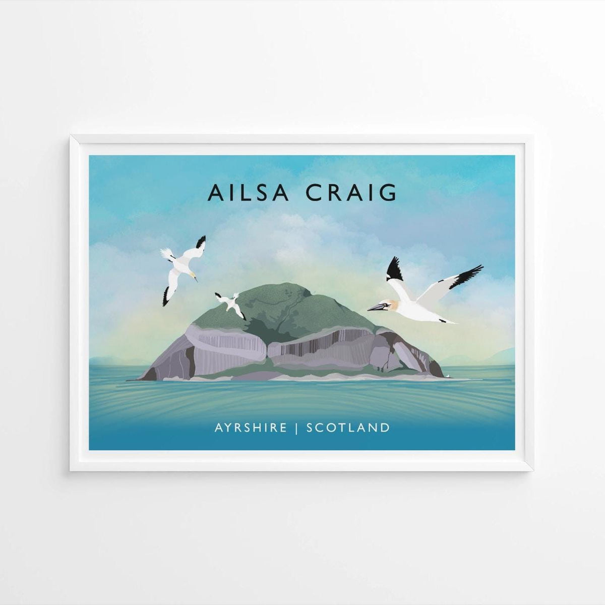 Ailsa Craig Scotland Art Print, Ayrshire Travel Poster