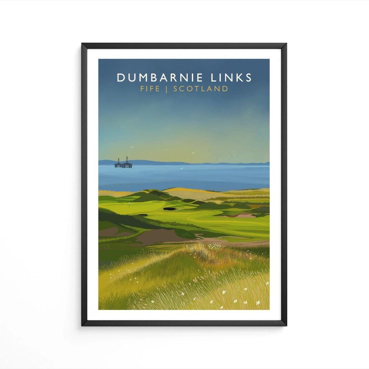 Dumbarnie Links, Fife, Railway Poster, Golf Art