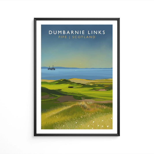 Dumbarnie Links, Fife, Railway Poster, Golf Art