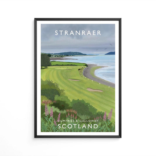 Stranraer Golf Club, South West Scotland, Railway Poster, Golf Art