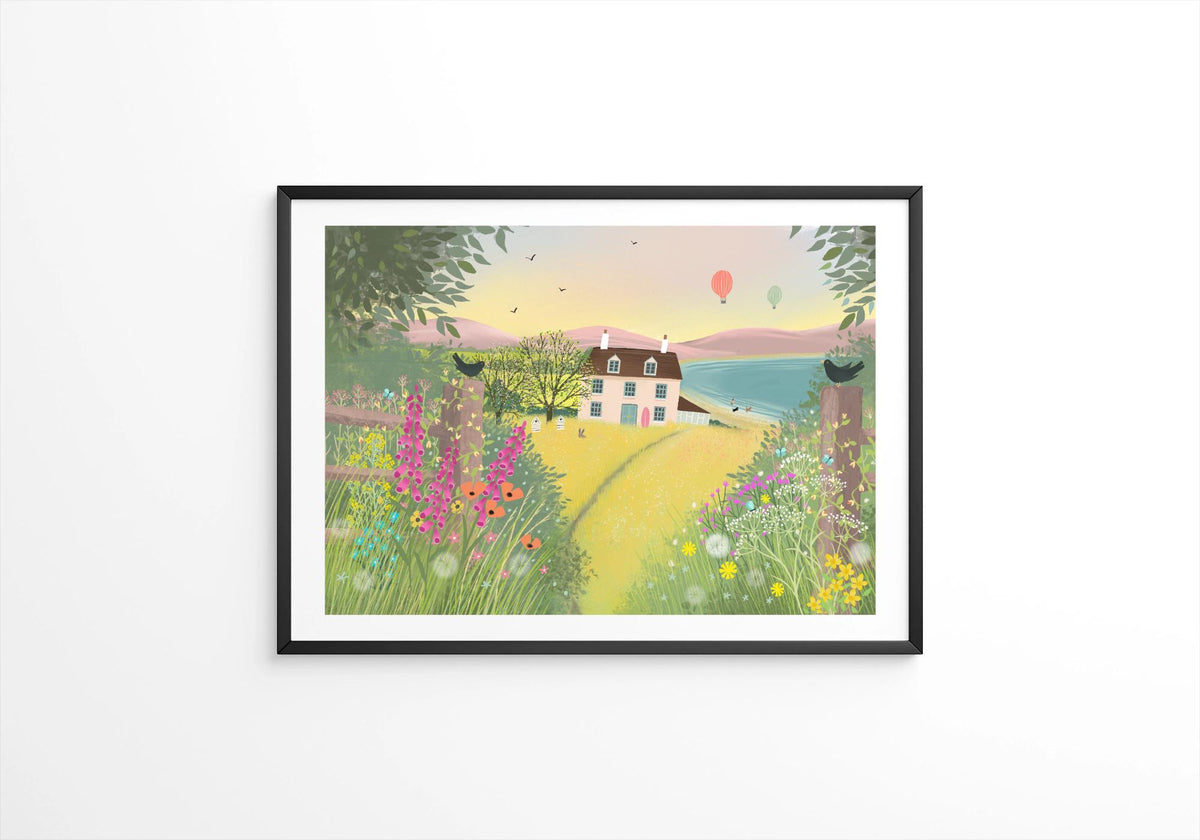 The Pink House Art Print. Galloway Days Summer 20205 Collection. Country Coastal Vibes