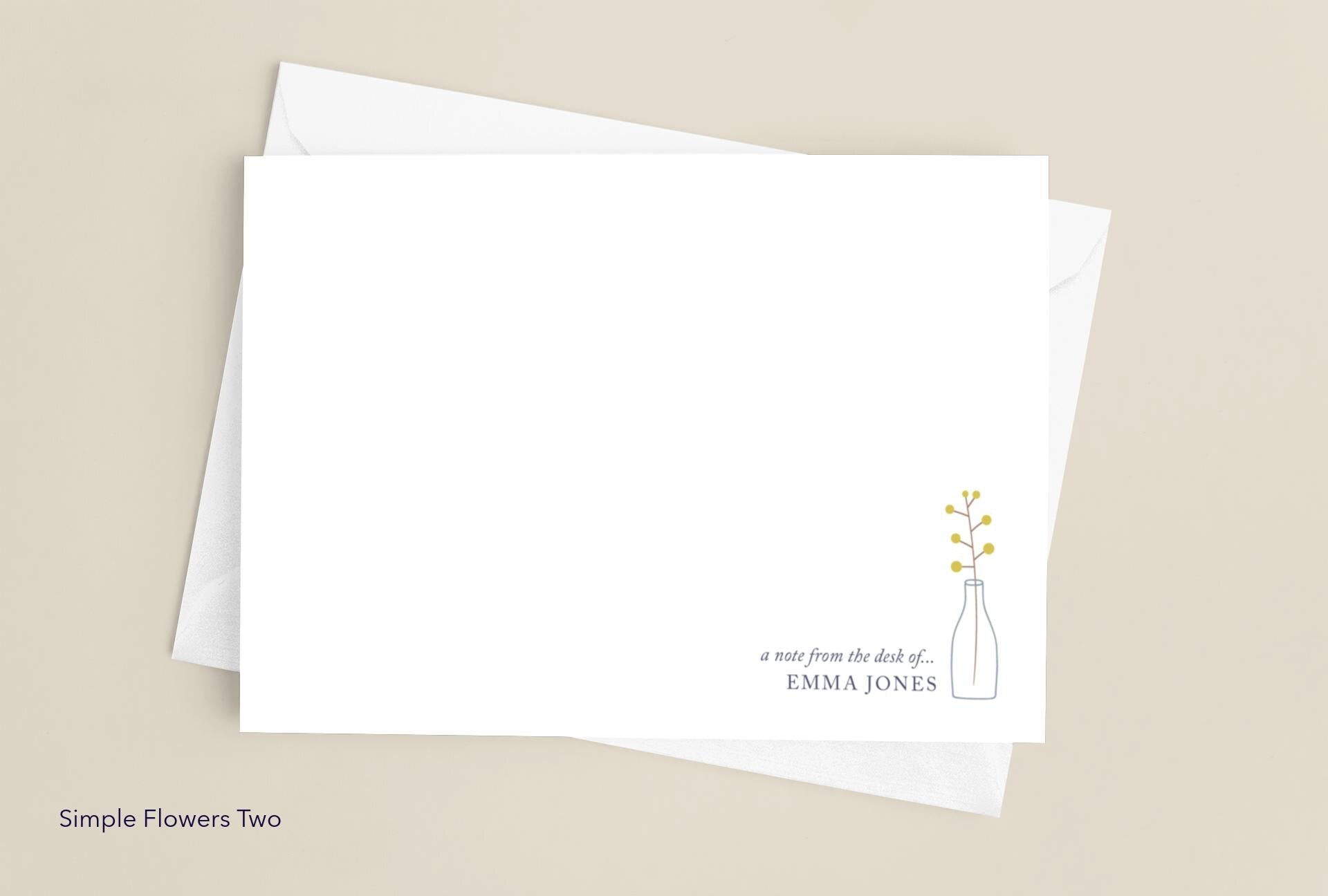 Personalised Cream Correspondence Cards and envelopes. Perfect for handwritten notes. Available with a gift box. Six designs to choose from.