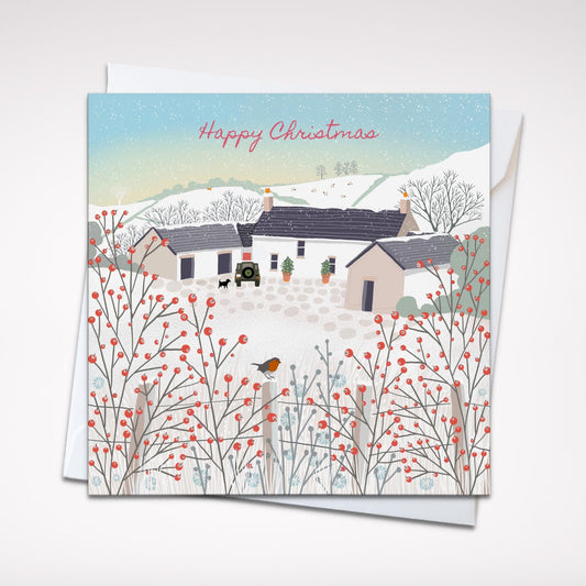 Christmas card, The Smithy, A Country Christmas. Cards from original art featuring cosy country scenes, Can be personalised.