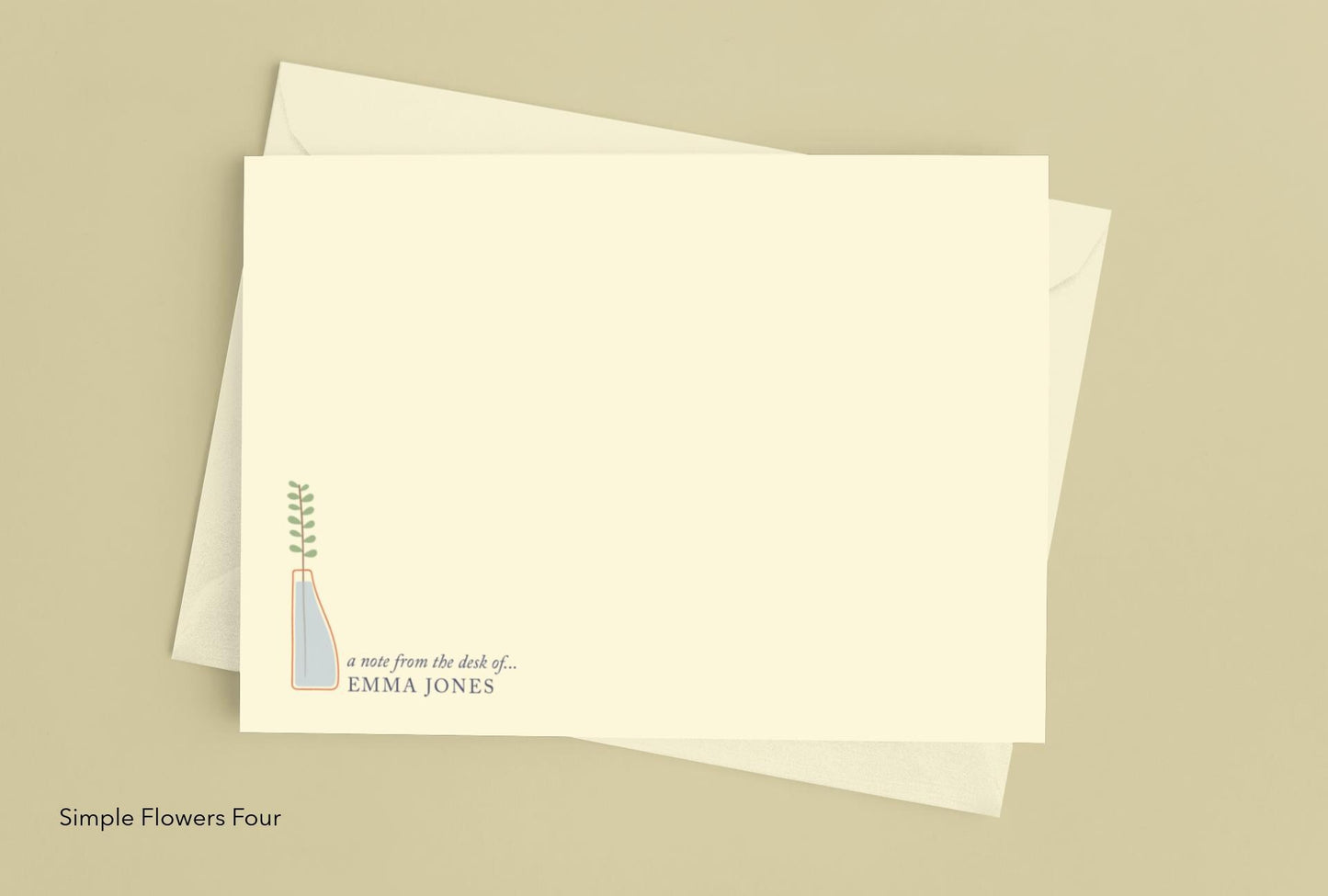 Personalised Cream Correspondence Cards and envelopes. Perfect for handwritten notes. Available with a gift box. Six designs to choose from.