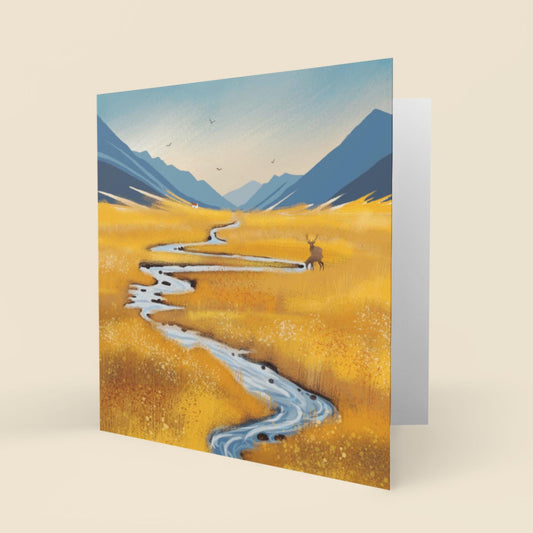 Autumn Glen greetings card. Scottish Highland Landscape card.