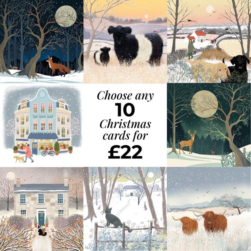 Christmas Cards - Any Mix of Designs - Bulk Pack Cards - 10, 20 or 30 cards