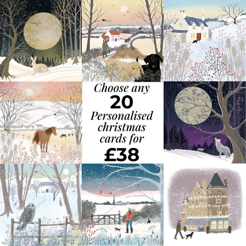 Personalised Christmas Cards - Any Mix of Designs - Bulk Pack Cards - 10, 20 or 30 cards