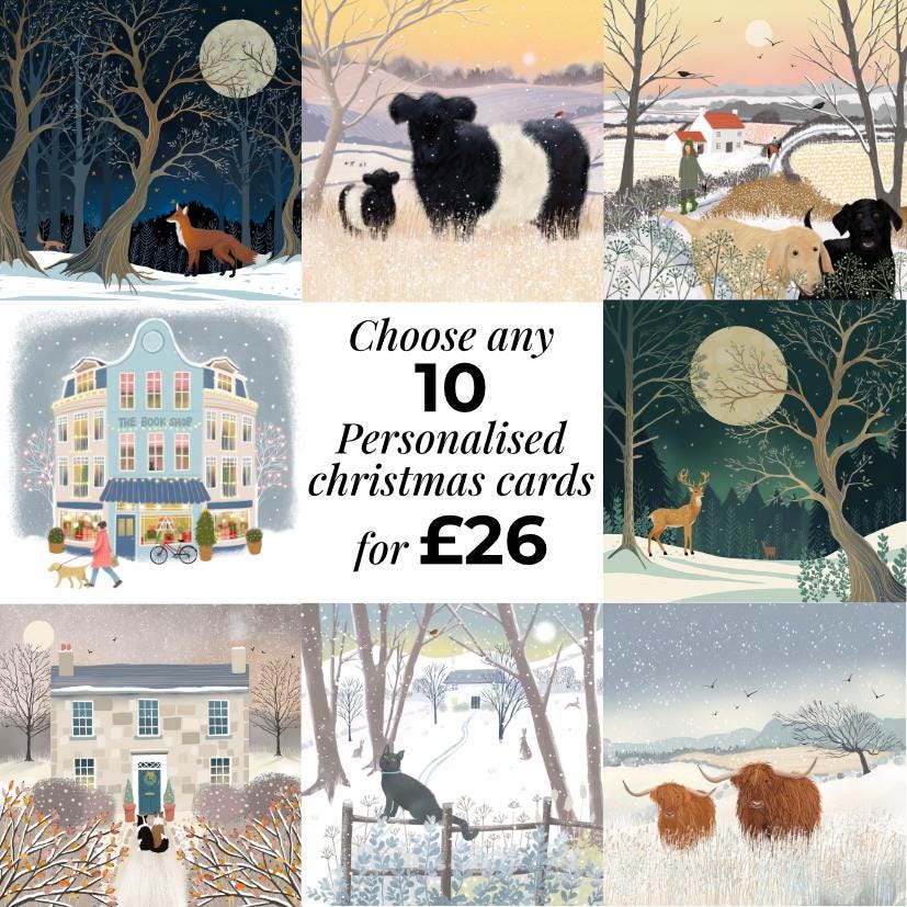 Personalised Christmas Cards - Any Mix of Designs - Bulk Pack Cards - 10, 20 or 30 cards