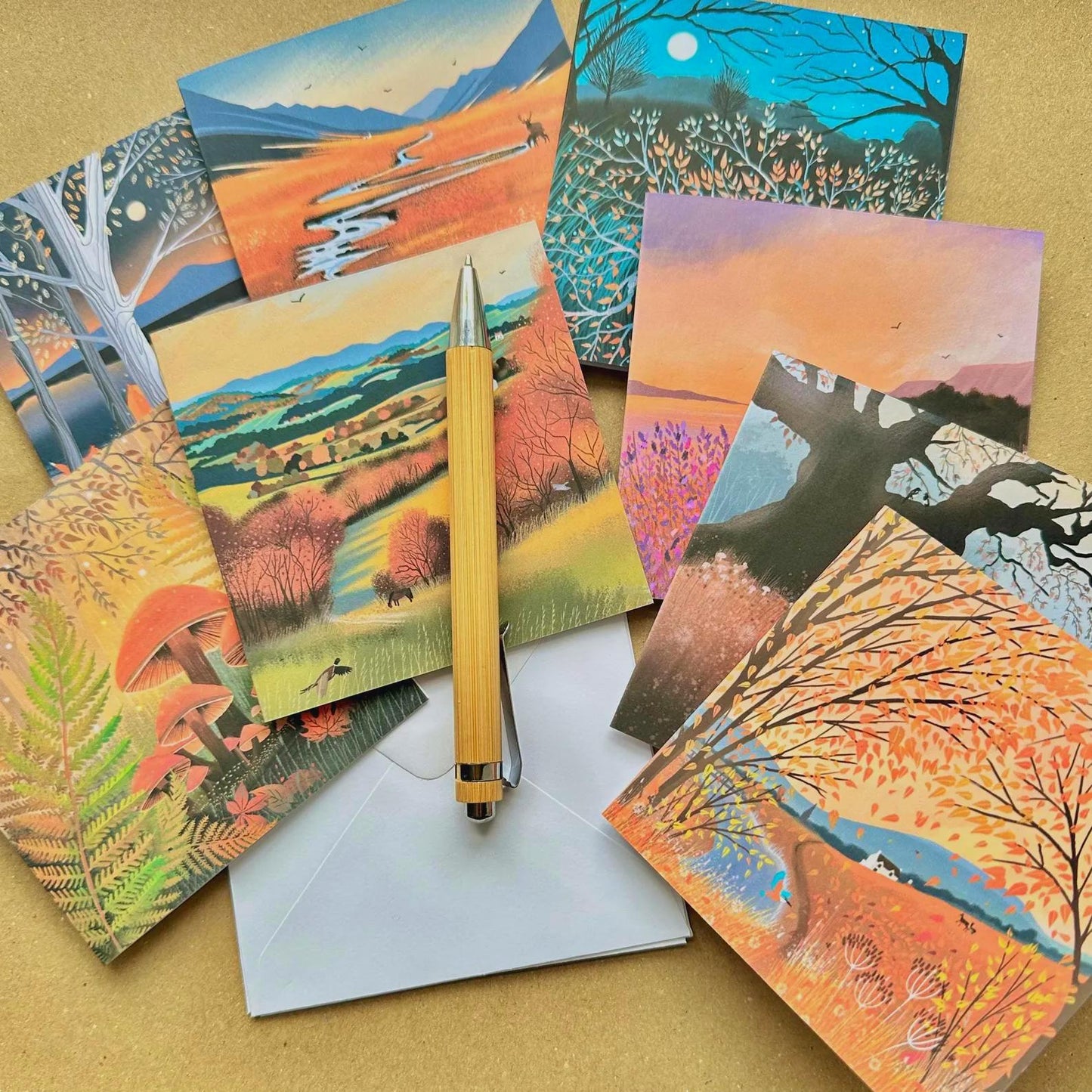 Autumn-Themed Stationery Set – Notepaper, Envelopes, Notecards & Greetings Cards.