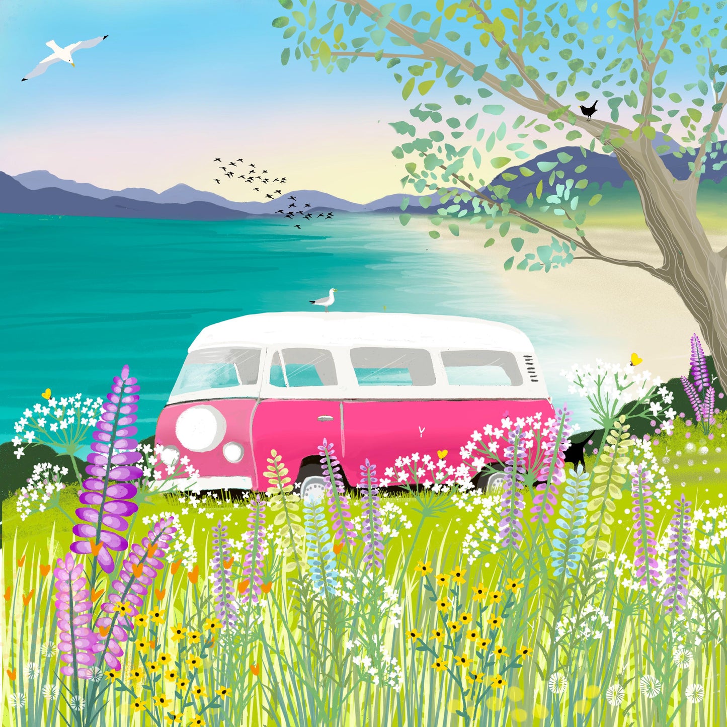 Box of Notelets from original art. Pack of Six Notelet Cards in box. Summer in the Country Designs. Small gift. Thank you cards.