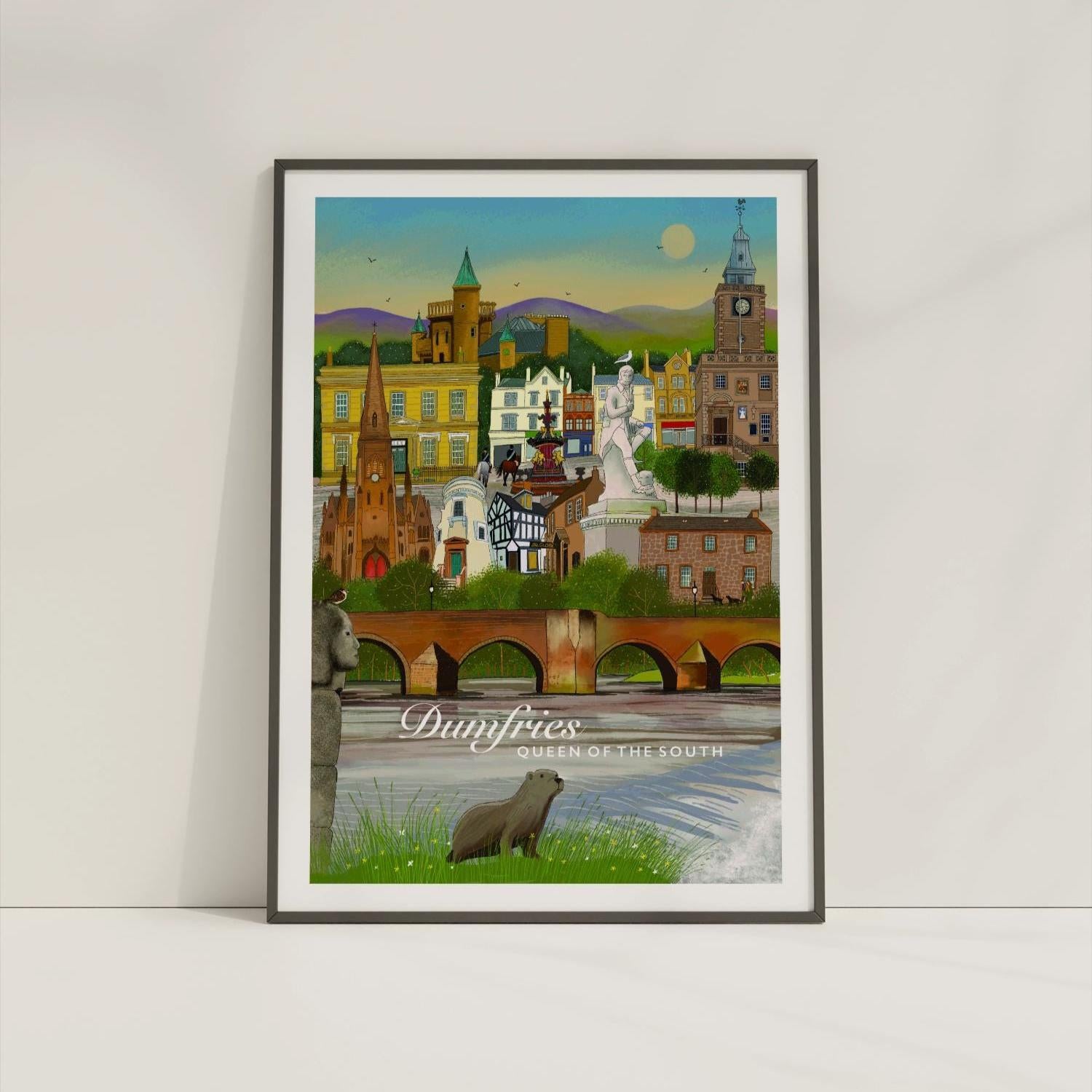 Dumfries, Queen of the South Travel Poster: Scotland Giclee Art Print