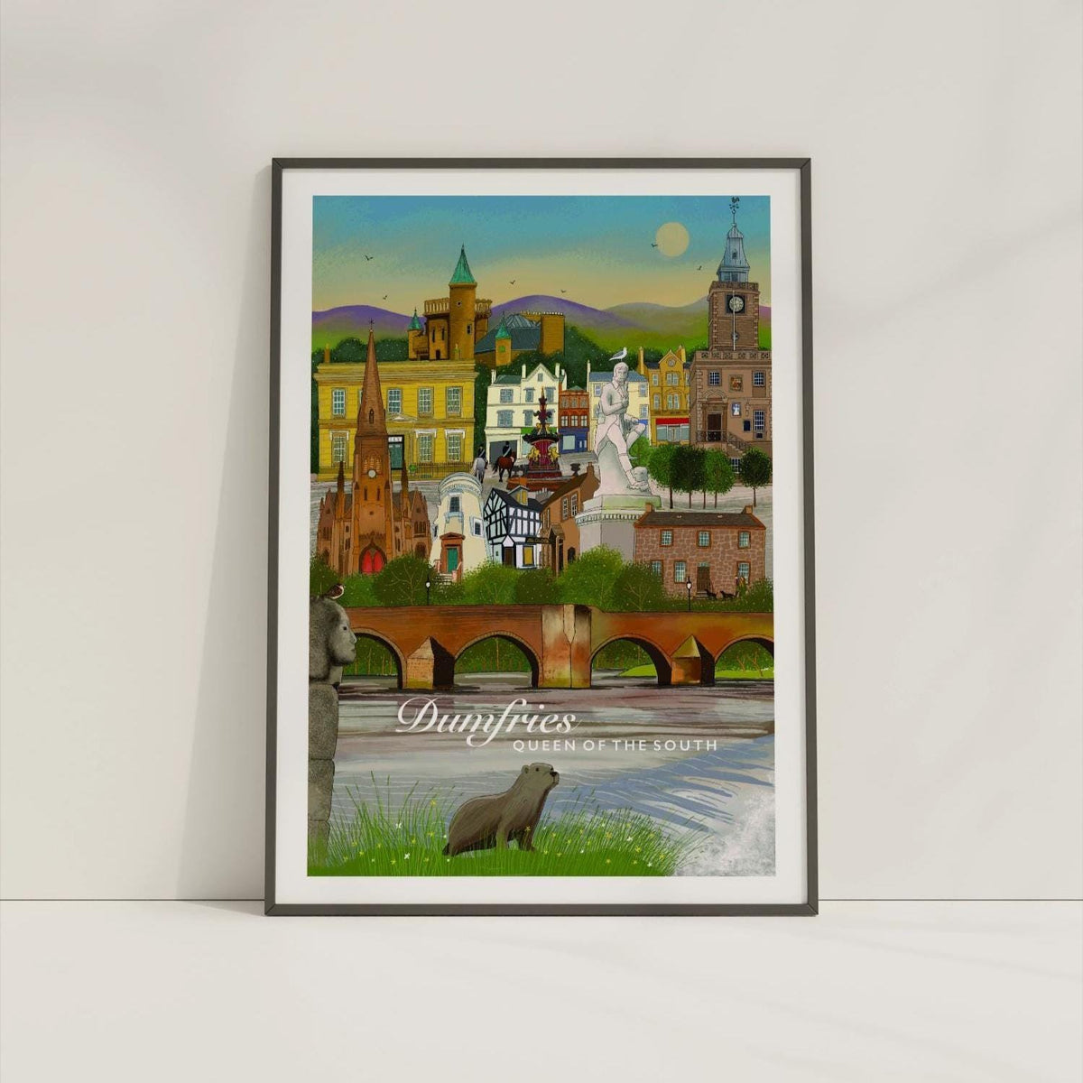 Dumfries, Queen of the South Travel Poster: Scotland Giclee Art Print