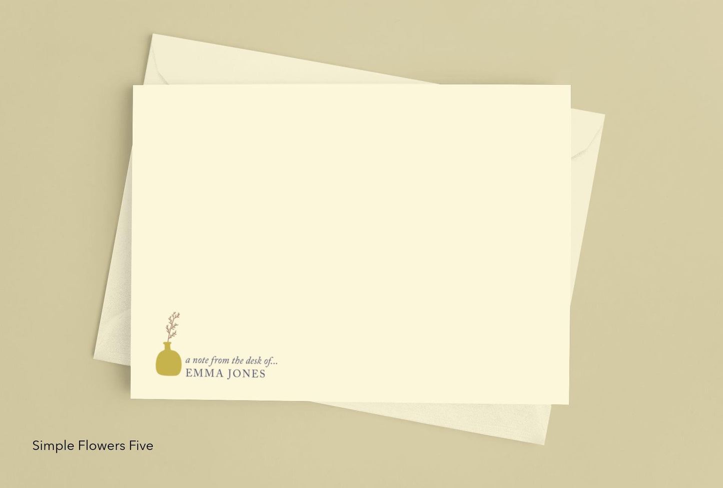 Personalised Cream Correspondence Cards and envelopes. Perfect for handwritten notes. Available with a gift box. Six designs to choose from.
