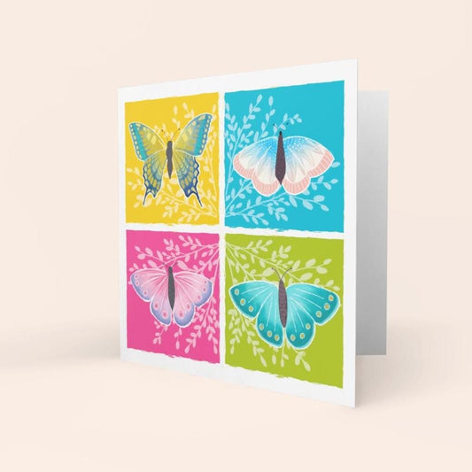 Butterfly Pop Art greetings card.