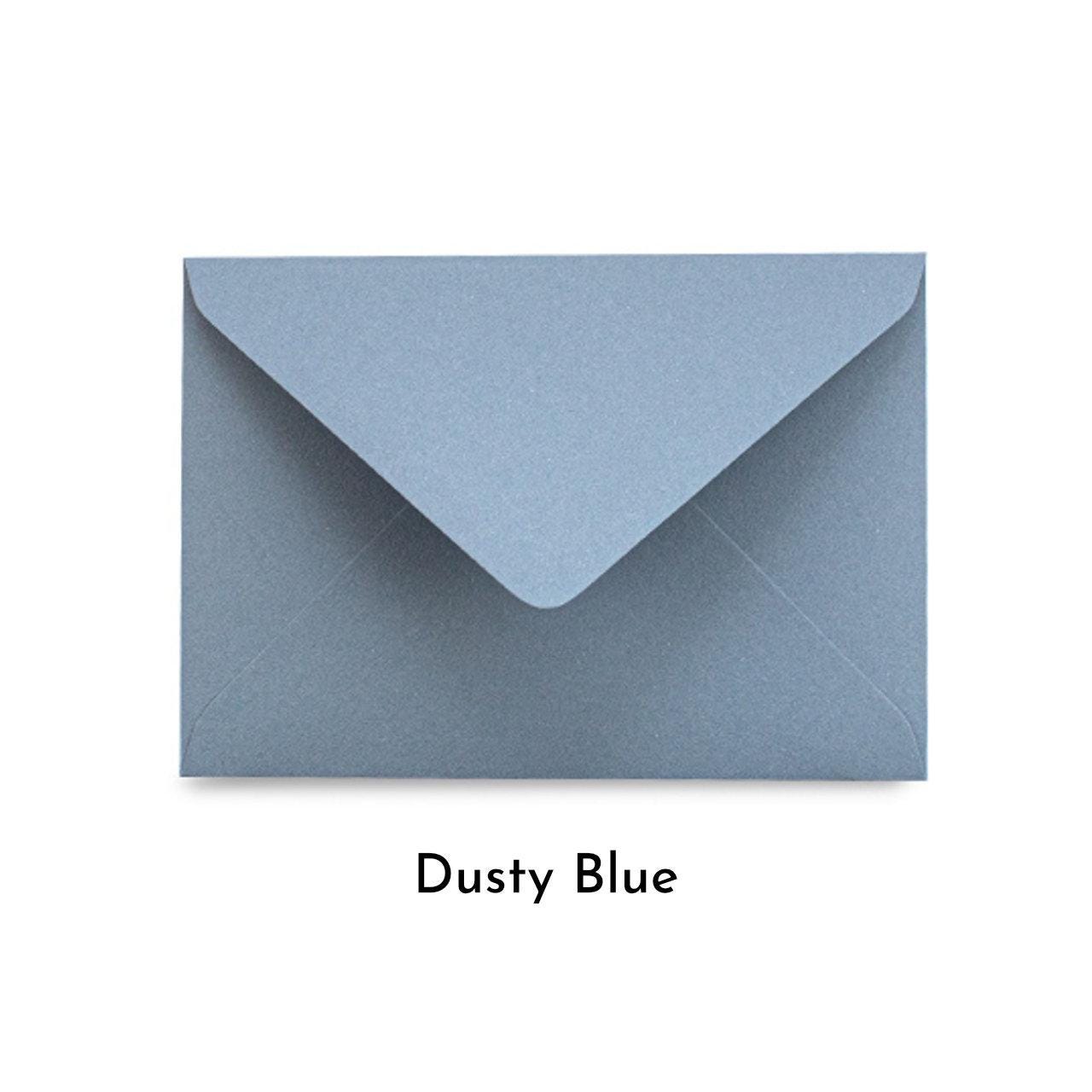 Personalised Simple Text Stationery Set. Thick A5 Writing paper and matching plain envelopes. Moss green or Dusky Blue paper.