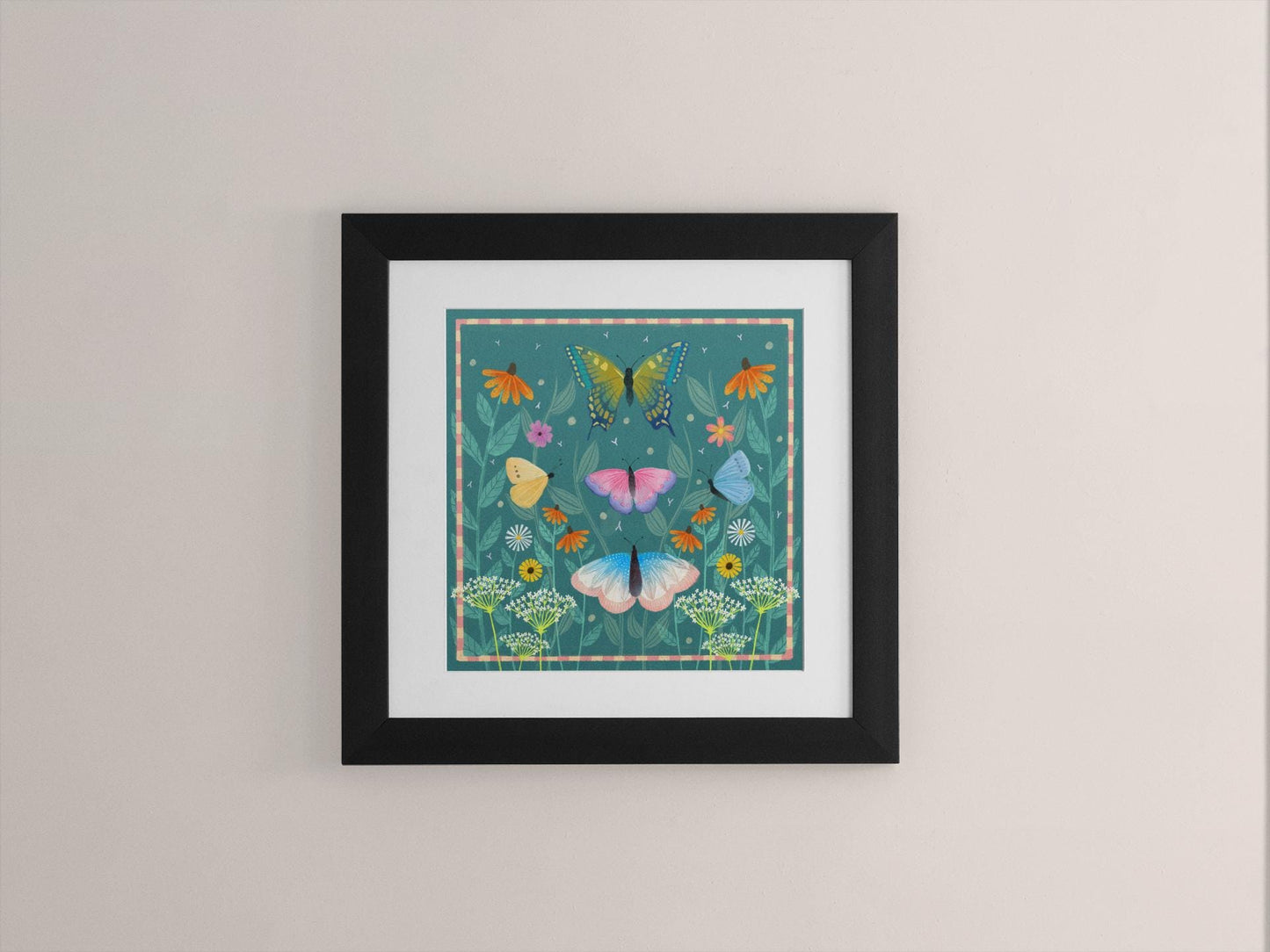 Butterfly Meadow Wall Art: Farmhouse Decor, Original Art