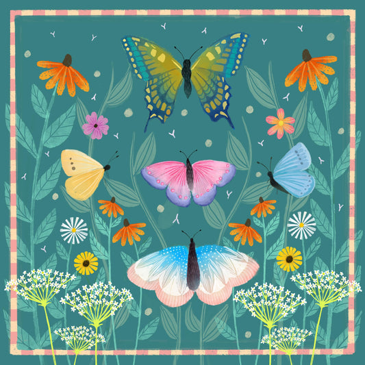Butterfly Meadow Wall Art: Farmhouse Decor, Original Art