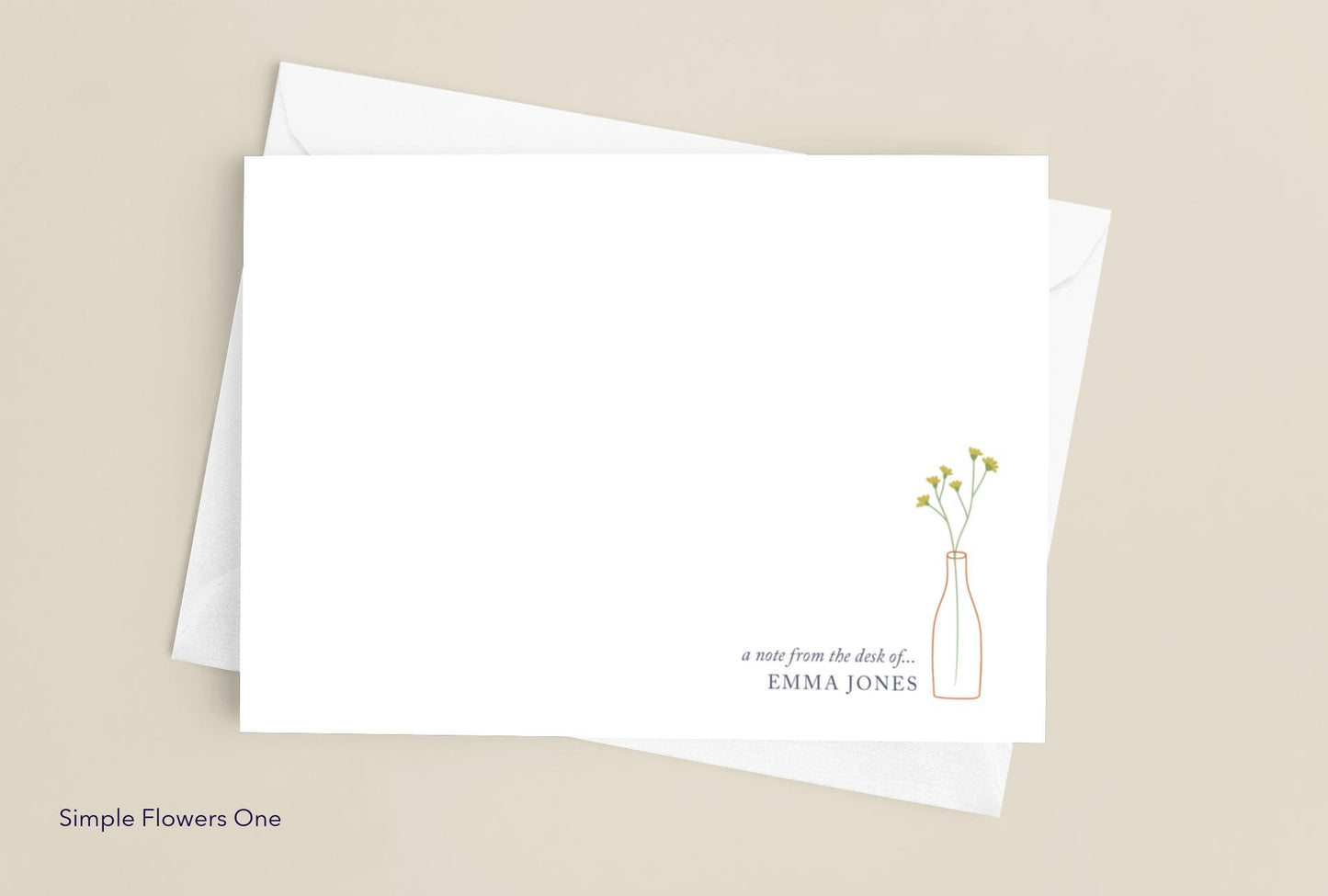 Personalised Cream Correspondence Cards and envelopes. Perfect for handwritten notes. Available with a gift box. Six designs to choose from.