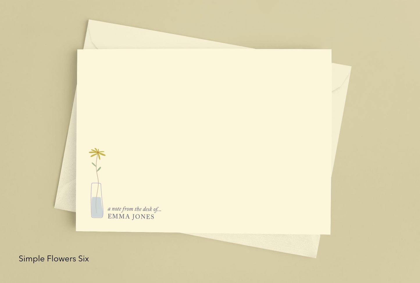 Personalised Cream Correspondence Cards and envelopes. Perfect for handwritten notes. Available with a gift box. Six designs to choose from.