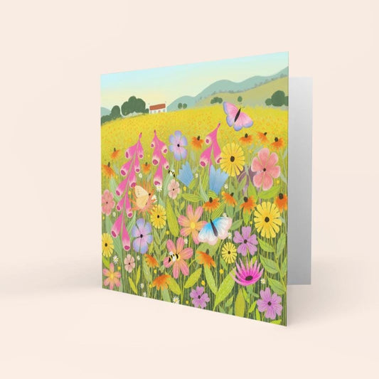 Flower Bomb Wildflower Meadow greetings card.