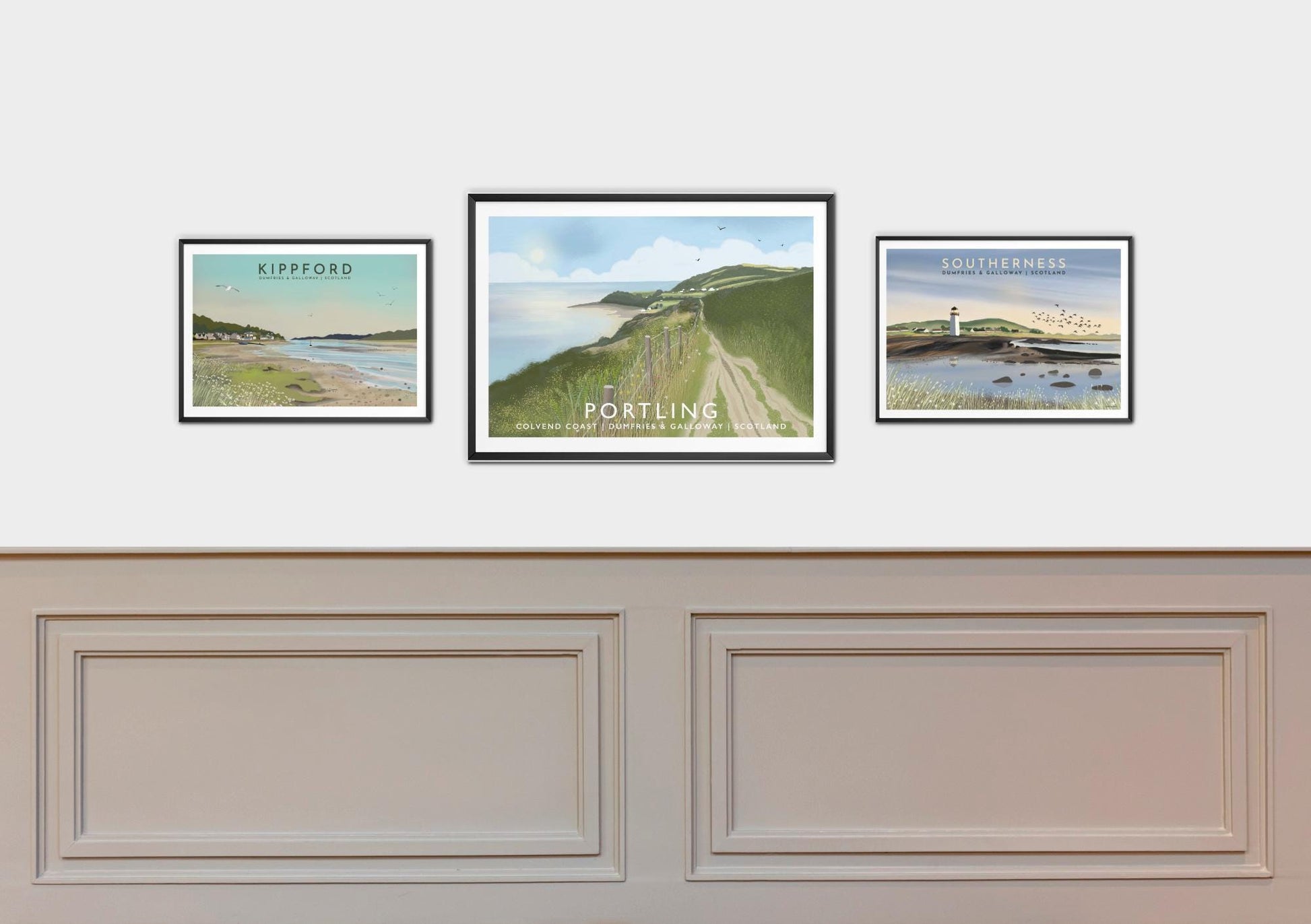 Kippford, Dumfries & Galloway - Travel Poster - A5, A4, A3, A2, A1 - Print only or Framed