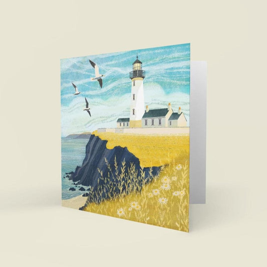 Lighthouse Greetings Card: Scottish Landscape Painting by Caroline Smith