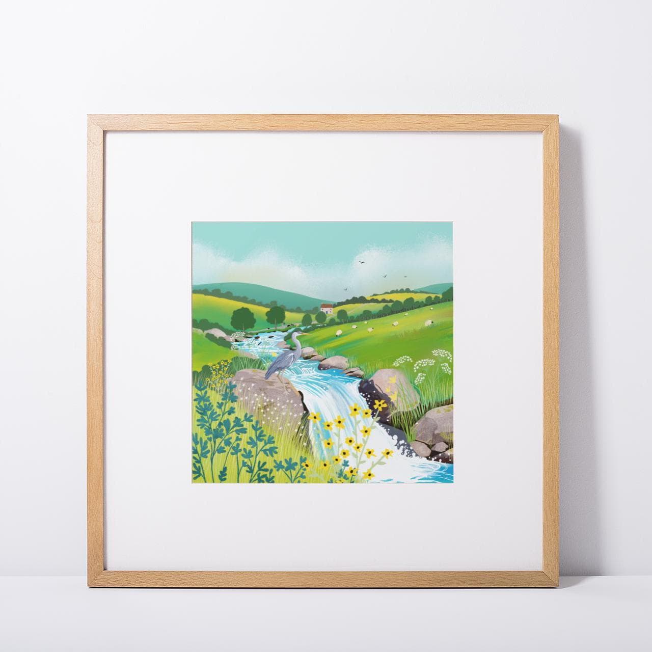 Happy Valley Country Landscape art - Print only, Framed print or Canvas. Multiple sizes.