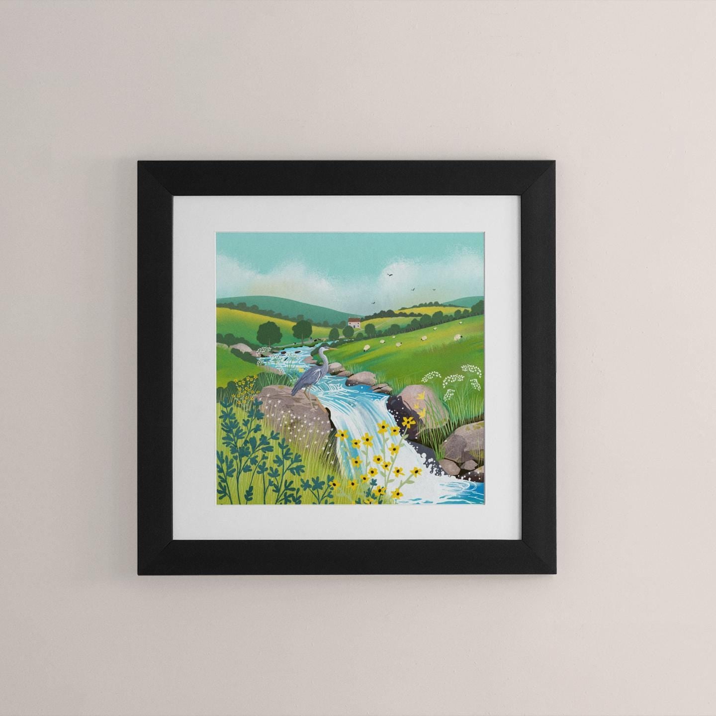 Happy Valley Country Landscape art - Print only, Framed print or Canvas. Multiple sizes.