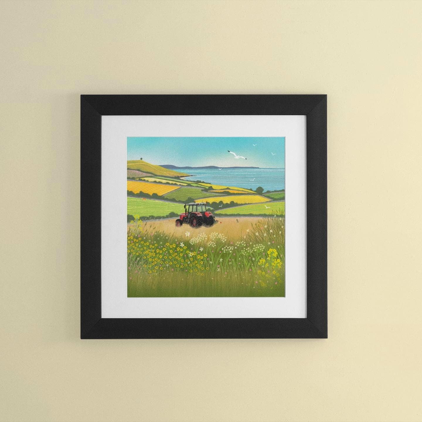 Break Time Farming Landscape Tractor art - Print only, Framed print or Canvas. Multiple sizes.