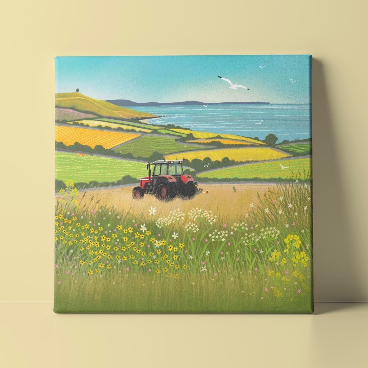 Break Time Farming Landscape Tractor art - Print only, Framed print or Canvas. Multiple sizes.