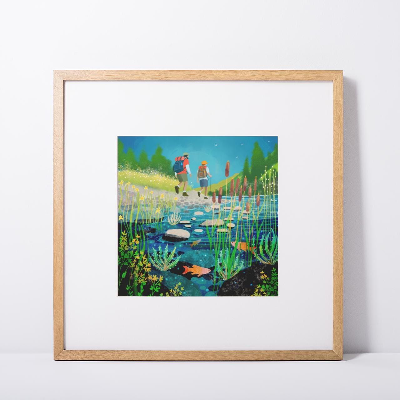 Hiking art - Print only, Framed print or Canvas. Multiple sizes. Scotland.