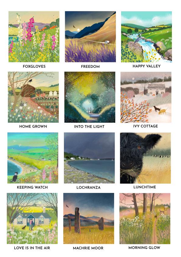 Canvas Wall Art - choose any Galloway Arts square image as a canvas. Various sizes.