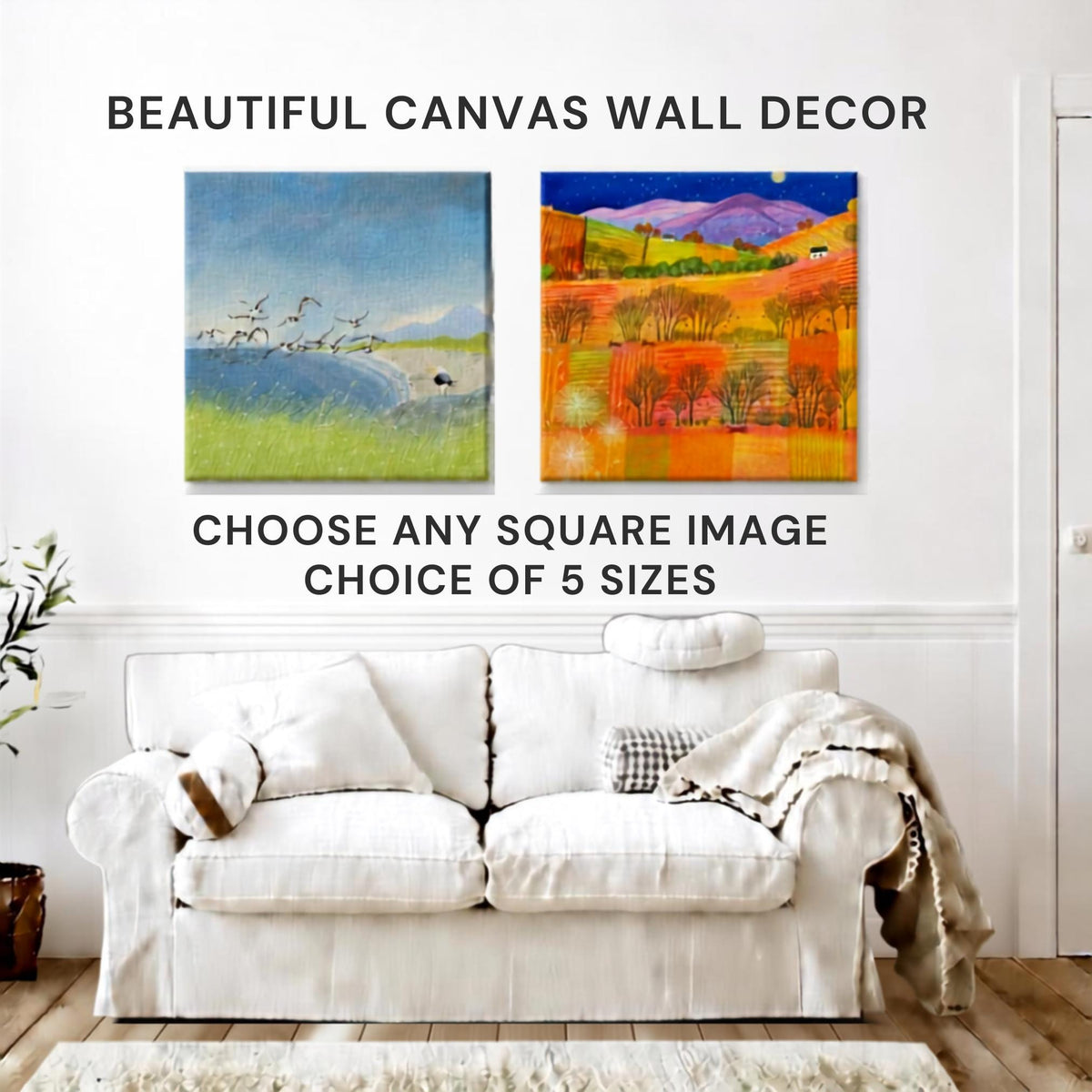 Canvas Wall Art - choose any Galloway Arts square image as a canvas. Various sizes.