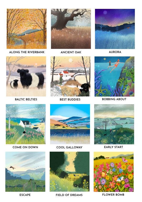 Framed Wall Art - choose any Galloway Arts square image in a frame. Various sizes.