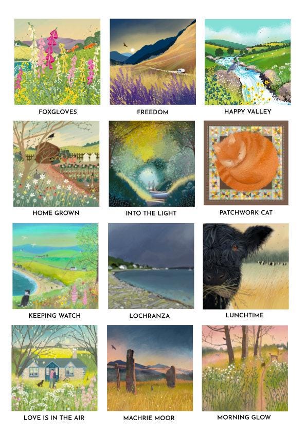 Framed Wall Art - choose any Galloway Arts square image in a frame. Various sizes.