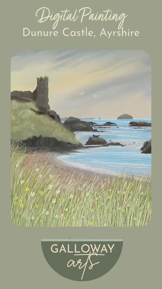 Dunure Castle, Ayrshire - Scottish Travel Poster