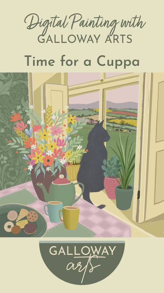 Cat in Window Art Print: Vintage Kitchen Scene, Gift for Cat Lovers